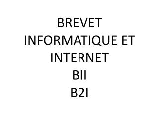 brevet informatique et internet bii b2i