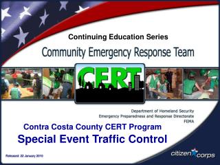 Contra Costa County CERT Program Special Event Traffic Control