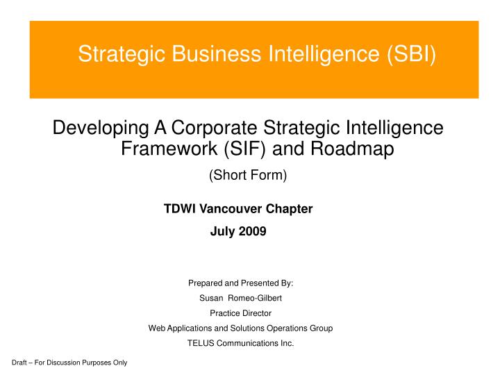 strategic business intelligence sbi