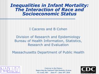 Inequalities in Infant Mortality: The Interaction of Race and Socioeconomic Status