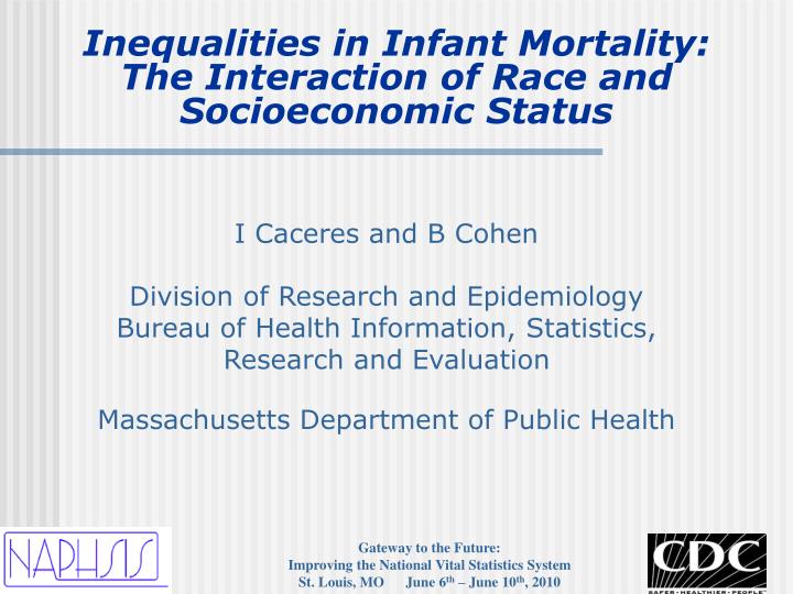 inequalities in infant mortality the interaction of race and socioeconomic status