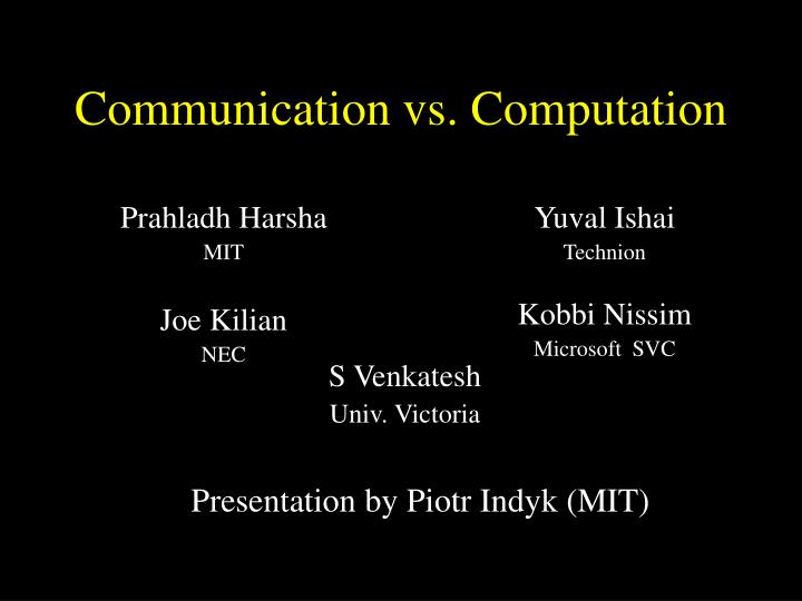 communication vs computation