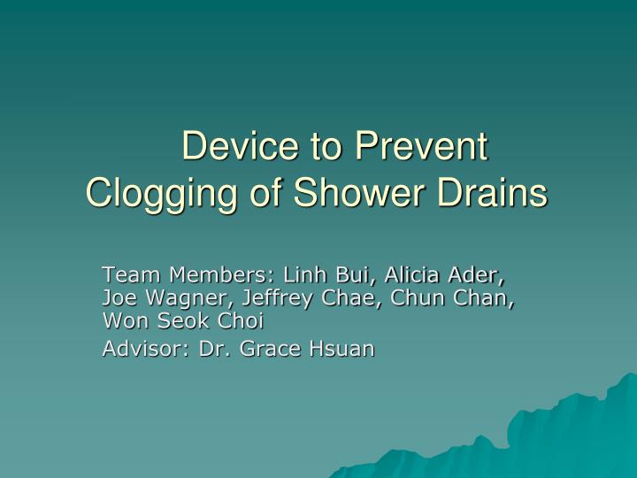 device to prevent clogging of shower drains