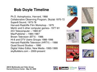 Bob Doyle Timeline