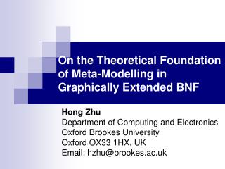 On the Theoretical Foundation of Meta-Modelling in Graphically Extended BNF