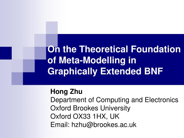 on the theoretical foundation of meta modelling in graphically extended bnf
