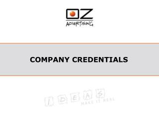 COMPANY CREDENTIALS