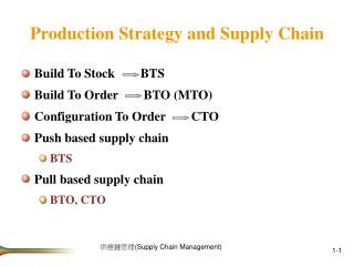 Production Strategy and Supply Chain