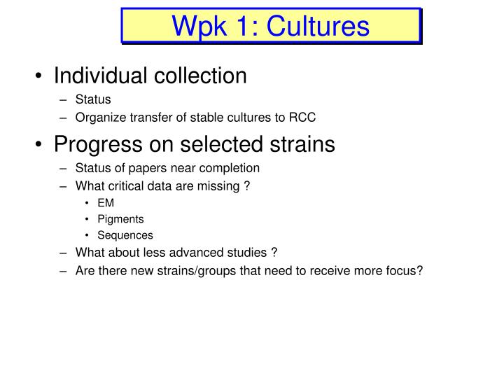 wpk 1 cultures