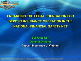 Bui Khac Son General Director Deposit Insurance of Vietnam