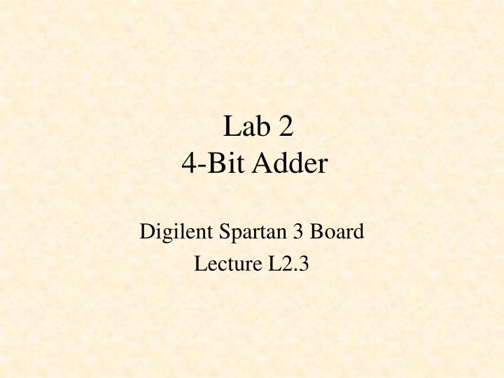 lab 2 4 bit adder