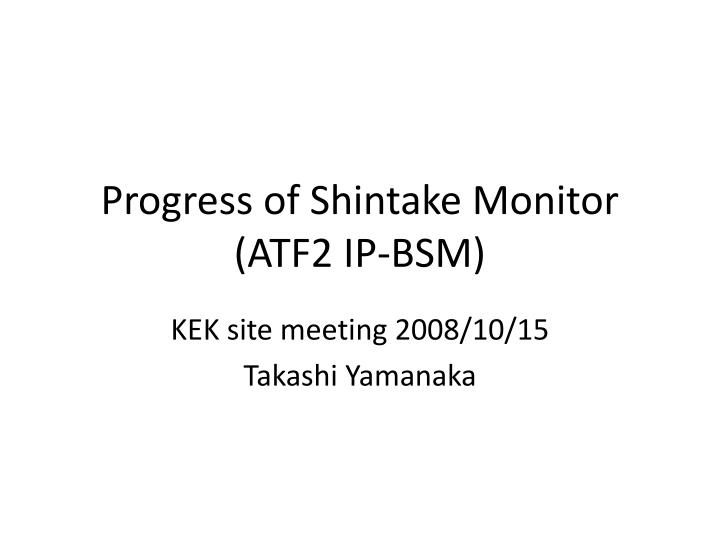 progress of shintake monitor atf2 ip bsm