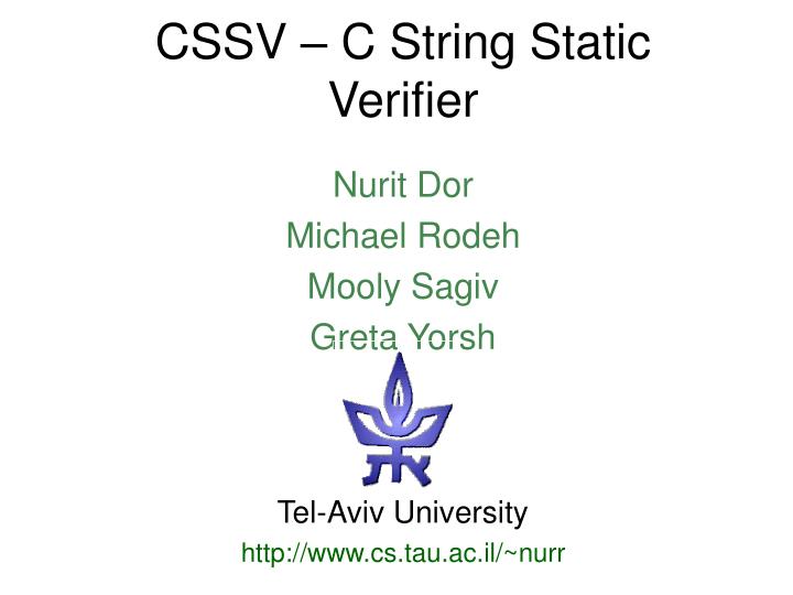cssv c string static verifier