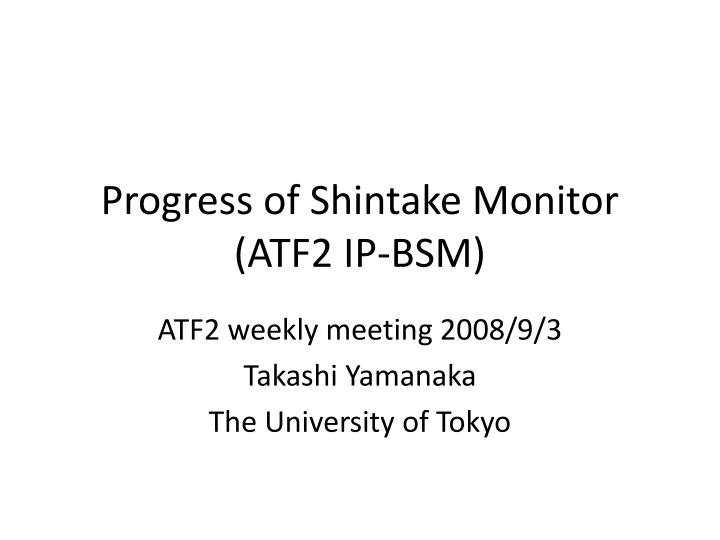 progress of shintake monitor atf2 ip bsm