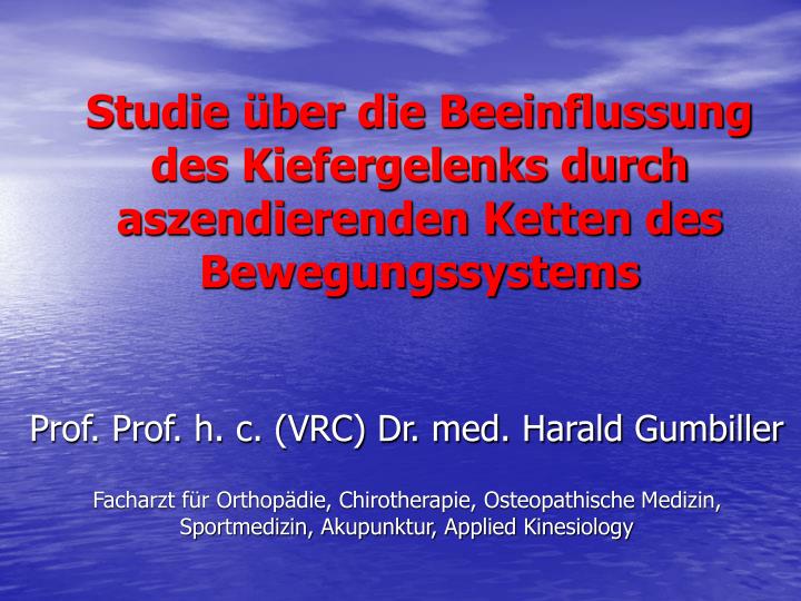 studie ber die beeinflussung des kiefergelenks durch aszendierenden ketten des bewegungssystems