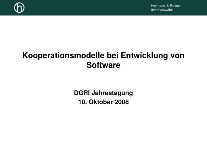 kooperationsmodelle bei entwicklung von software