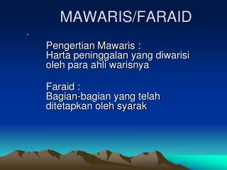 mawaris faraid