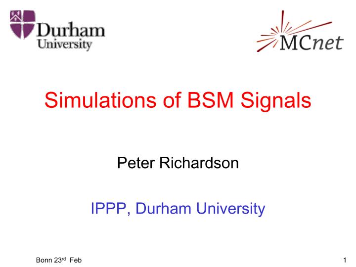 simulations of bsm signals