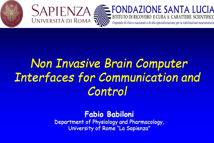non invasive brain computer interfaces for communication and control