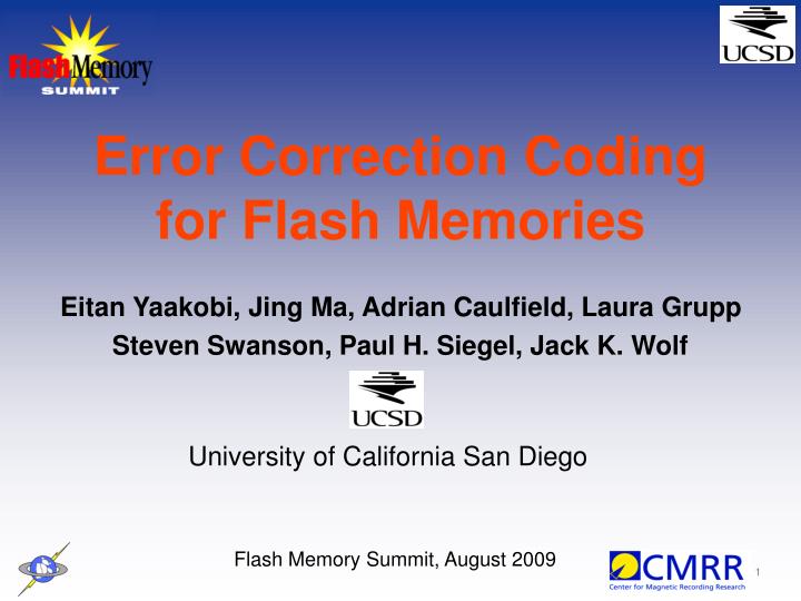 error correction coding for flash memories