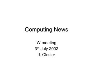 Computing News