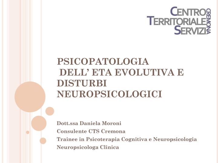 psicopatologia dell eta evolutiva e disturbi neuropsicologici