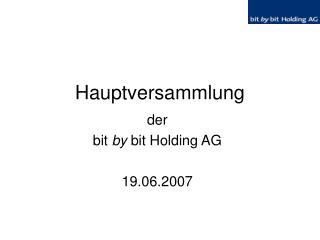 hauptversammlung