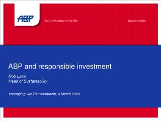 ABP and responsible investment