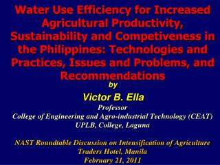 Water Use Efficiency