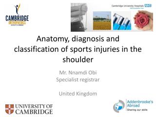 Anatomy, diagnosis and classification of sports injuries in the shoulder