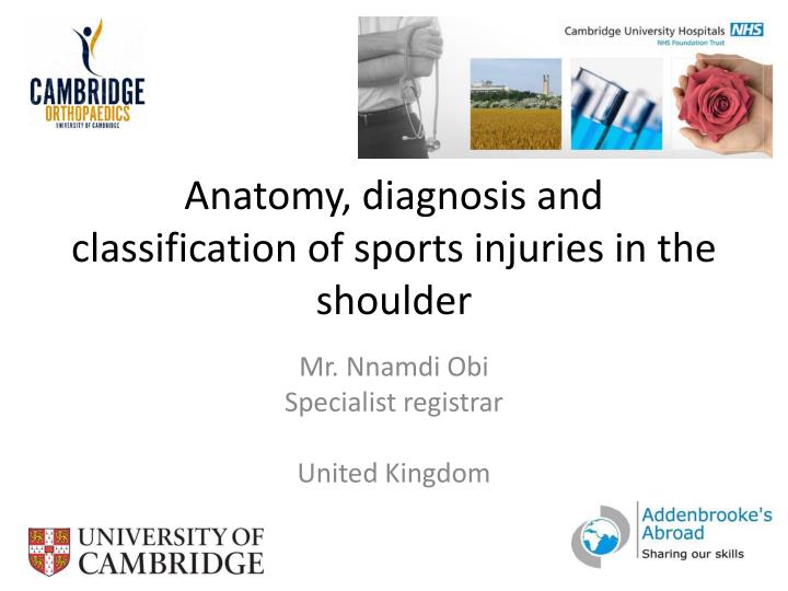 anatomy diagnosis and classification of sports injuries in the shoulder