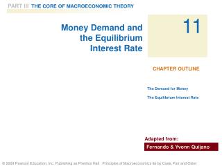 Money Demand and the Equilibrium Interest Rate