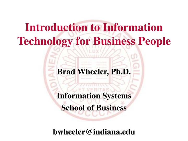 introduction to information technology for business people