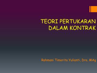 teori pertukaran dalam kontrak