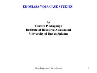 EKOSIASA WMA CASE STUDIES