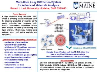 Multi-User X-ray Diffraction System for Advanced Materials Analysis