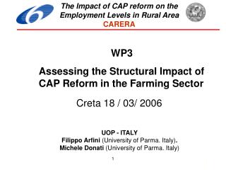 UOP - ITALY Filippo Arfini (University of Parma. Italy) .