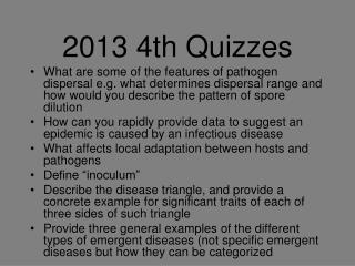 2013 4th Quizzes