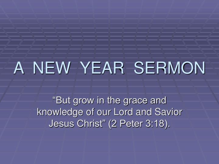 a new year sermon