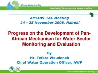 AMCOW-TAC Meeting 24 - 25 November 2008, Nairobi