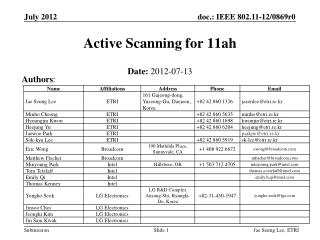 Active Scanning for 11ah
