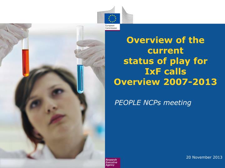 overview of the current status of play for ixf calls overview 2007 2013