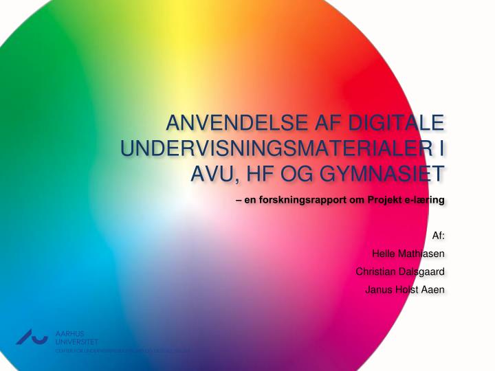 anvendelse af digitale undervisningsmaterialer i avu hf og gymnasiet