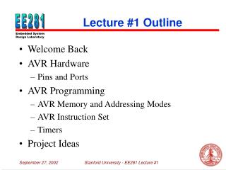 Lecture #1 Outline