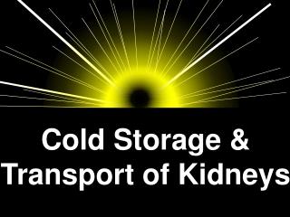 Cold Storage &amp; Transport of Kidneys