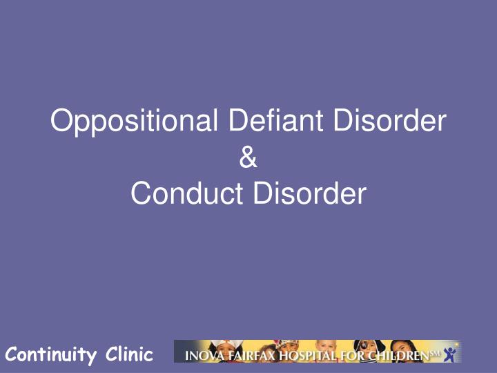 oppositional defiant disorder conduct disorder