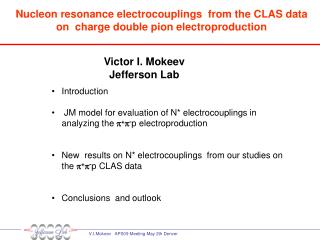 Victor I. Mokeev Jefferson Lab