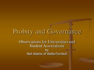 Probity and Governance