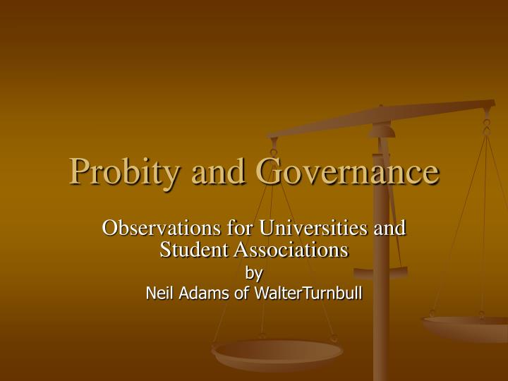 probity and governance