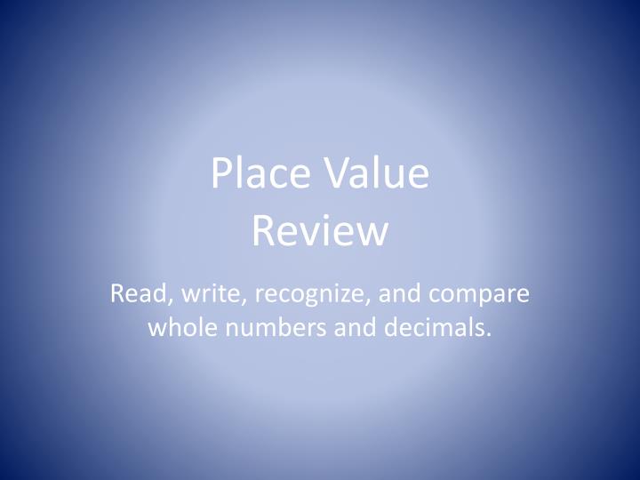place value review